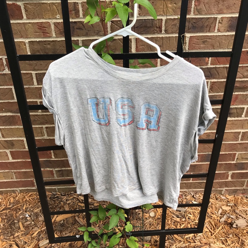 AE cropped Soft & Sexy USA tee